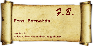 Font Barnabás névjegykártya